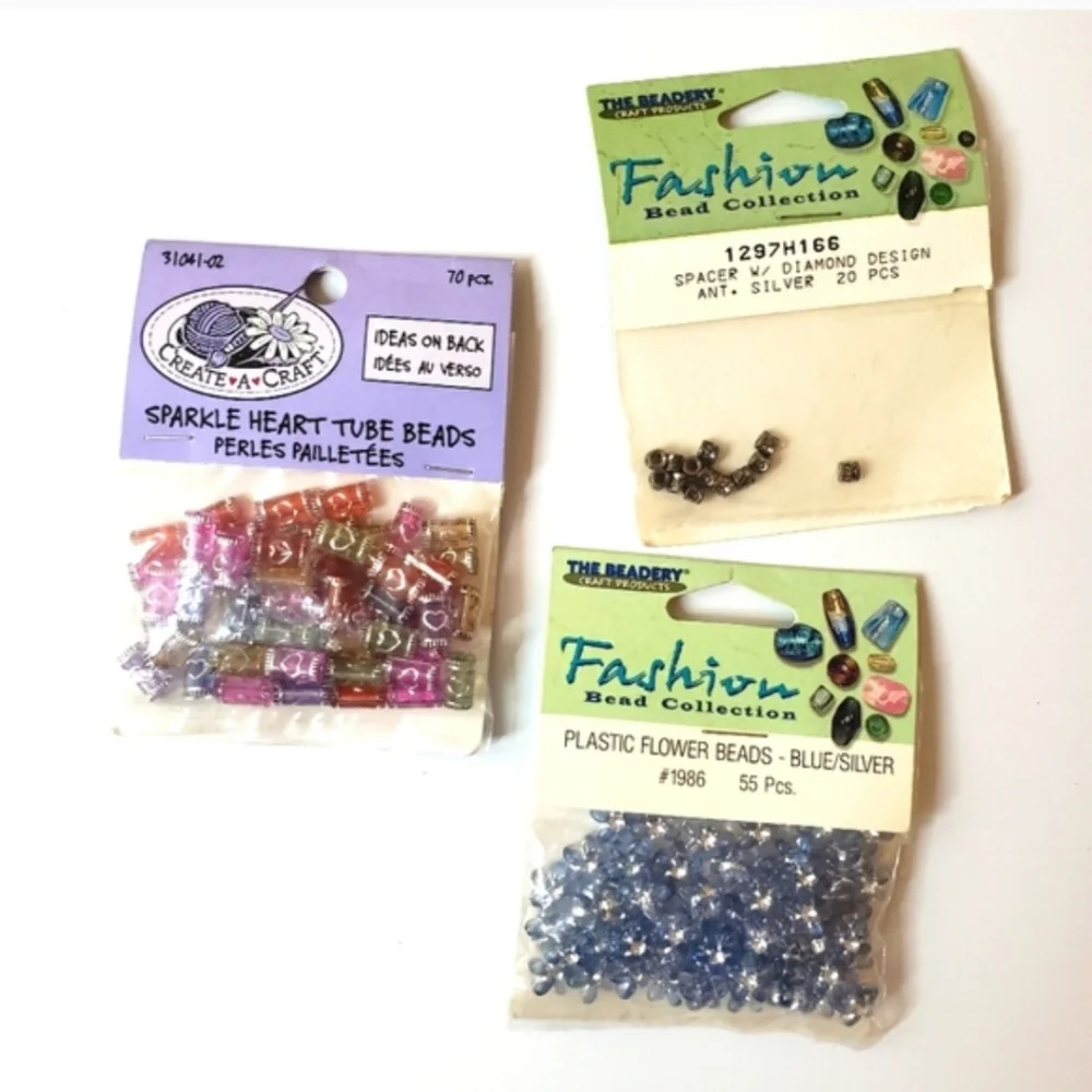 Vintage Bead Bundle: The Beadery & Create-A-Craft | Hearts, Flowers, Spacers